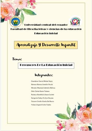 Precursores De La Educación Inicial