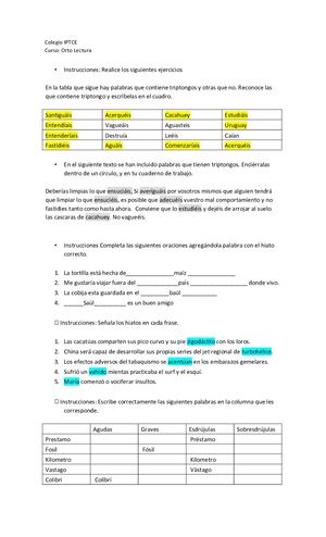 Ejercicios Hiatos Y Triptongos