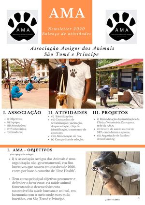 Newsletter da AMA - Associação Amigos dos Animais de São Tomé e Príncipe