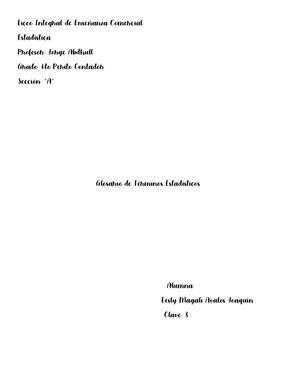 Glosario De Términos Estadísticos Lesly Avalos