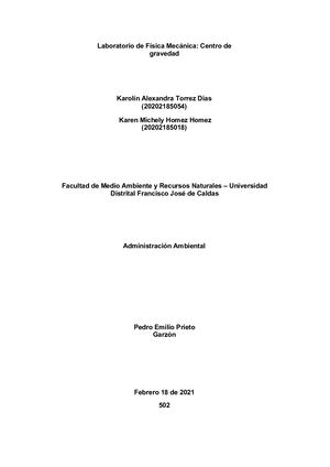 Laboratorio De Física (Centro De Gravedad)