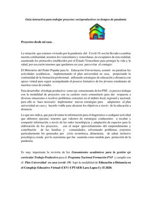 Guia Interactiva Para Trabajar Proyectos Socioproductivos En Tiempos De Pandemia Convertido