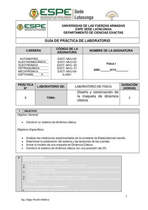 3 -Diseño y construcción de la maqueta de dinámica clásica