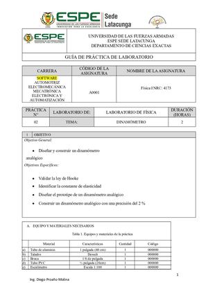 Guía De Laboratorio - Dinamómetro