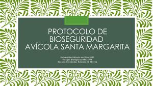 Protocolo De Bioseguridad Granja Avícola Santa Margarita