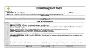 Plan De Clase Los Niveles De Organizacion Externa Del Medio Ambiente 4°.