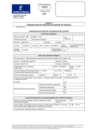 Comunicacion De Apertura