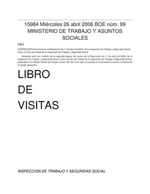 Libro De Visitas