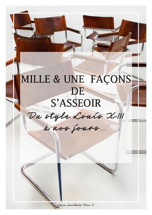 Mille Et Une Façons De S'asseoir Levilain Luce