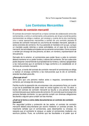Los contratos Mercantiles