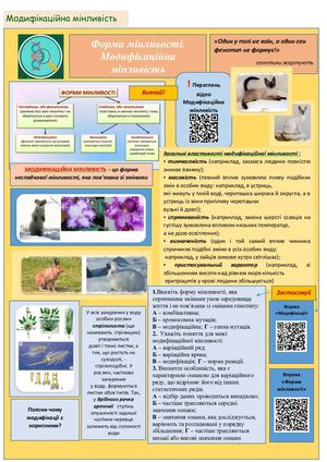 2.Форми мінливості. Модифікаційна мінливість.