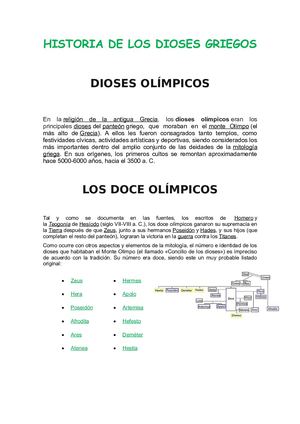 Historia De Los Dioses Griegos