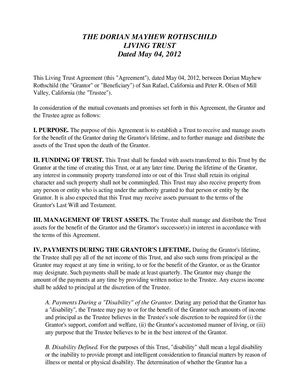 Living Trust  example