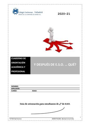 Cuadernillo Orientacion 4º Eso