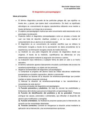 El Diagnóstico Psicopedagógico