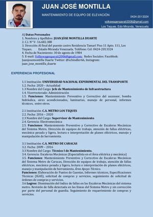 Curriculo Actualizado Juan Jose Montilla