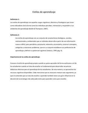 Estilos de Aprendizaje
