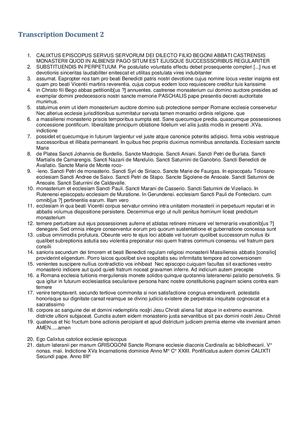 Bulle papale de confirmation des droits et privilèges de l’église Saint-Benoît de Castres, 1123 (2 J 3)