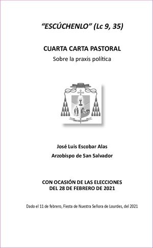 Cuarta Carta Pastoral Febrero 21