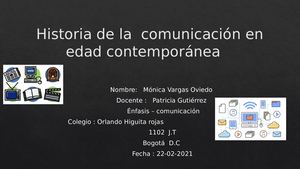 Historia De La Comunicación En Edad Contemporánea
