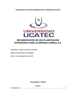 ANALISIS ESTRATEGICO DE LA EMPRESA CORDILL S.A.