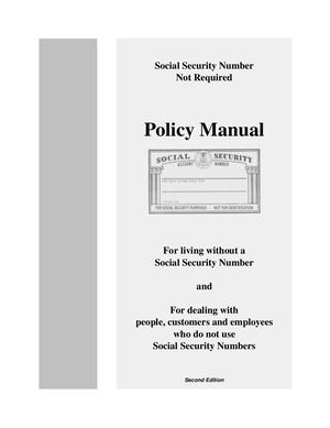 Ssn Not Required The Policy Manual