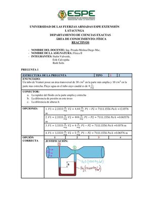 Reactivos Hidrodinamica