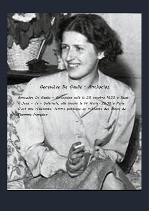 Biographie de Geneviève De Gaulle - Anthonioz