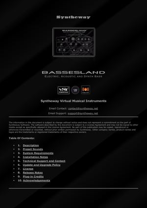Virtual Acoustic, Electric and Synthesizer Bass VST VST3 Audio Unit Plugins Software: Bassesland by Syntheway