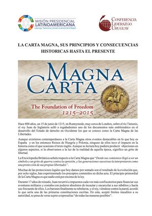 Carta Magna Conferencia Liderazgo Uruguay  27 agosto 2015