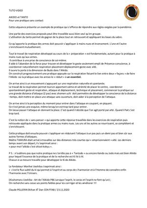 Tuto Video Aikido & Tanto Pratique Sans Contact Cp