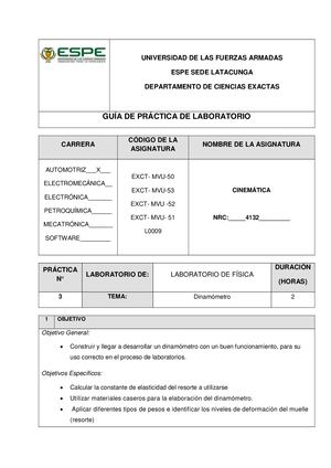 Guía De Laboratorio Diseño Y Construccion De Un Dinamometro