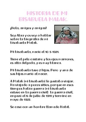 Biografía De Mi Bisabuela Malak, Alaa