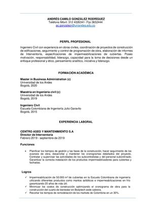 Hv Andres Gonzalez Pb