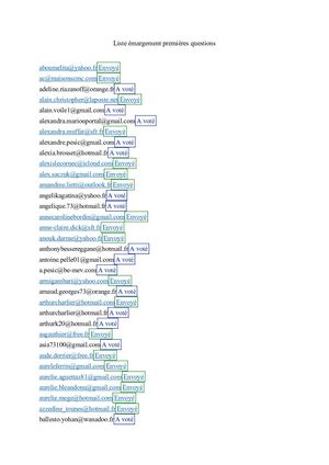Liste Émargement Premières Questions