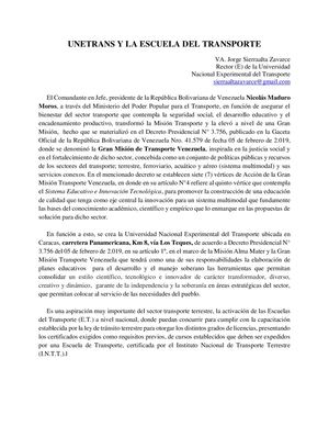 Unetrans Y La Escuela Del Transporte