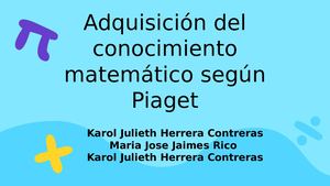 Adquisición del conocimiento matemático según Piaget