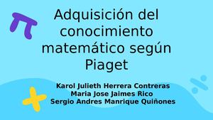 Adquisición del conocimiento matemático según Piaget