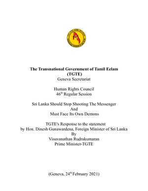 Sri Lanka Should Stop Shooting The Messenger Tgte