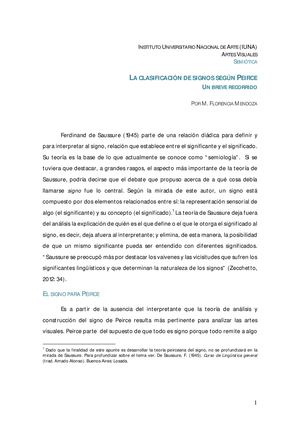 La Clasificacion De Signos Segun Peirce