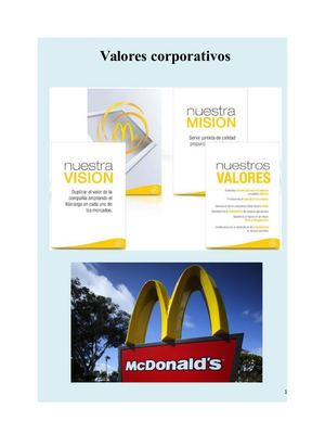 Act 3 Valores Corporativos Mc Donald´s