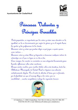 Guia De Lectura Princesas Valientes Y Principes Sensibles Convertido