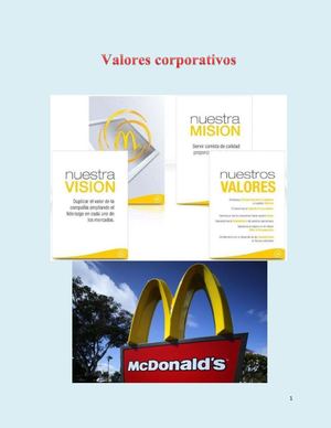 Act 3 Valores Corporativos Mc Donald´s