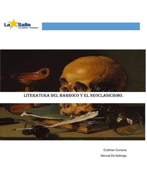 Literatura Del Barroco Y El Neoclasicismo