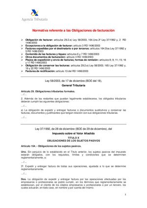 Normativa de Facturación.