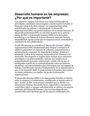 Desarrollo Humano En Las Empresas Por Qué Es Importante