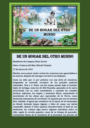 De Un Hogar Del Otro Mundo Humberto De Campos Chico Xavier