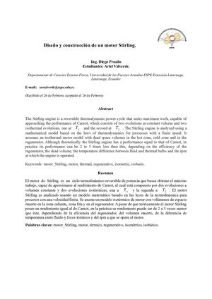 Diseño Y Construcción Motor Stirling