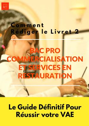 Extrait Guide Rédiger L2 BAC PRO Commercialisation et Services en Restauration