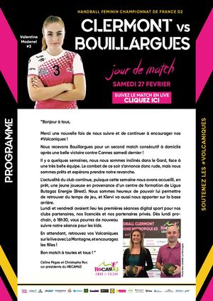 Programme Match 27/02/21